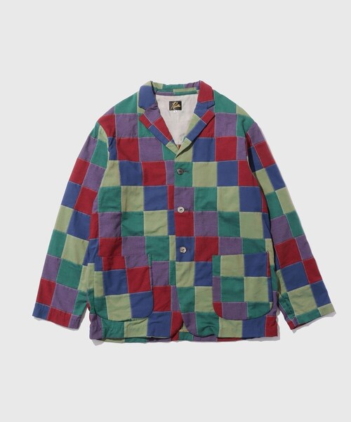 ADAM ET ROPE'(アダムエロペ)の「【NEEDLES/ニードルス】3B Jacket - Cotton Oxford Patchwork(その他アウター・メンズ・ネイビー系・M/S)」の3枚目の写真