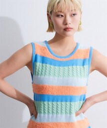TTOL | カラーボーダーニットタンクトップ(ニット/セーター)