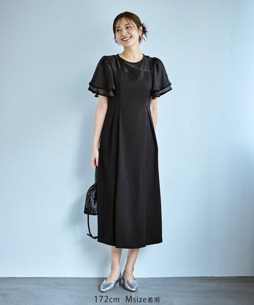 ROPE' PICNIC(ロペピクニック)の「【Mon E’toile/モンエトワール】フレア袖ビスチェデザインワンピース(ドレス・レディース・ブラック/グリーン/サックス・M/S)」の19枚目の写真