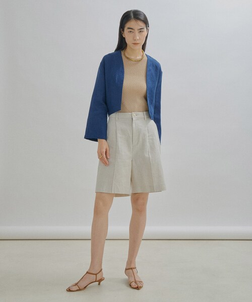 ADAM ET ROPE'（アダムエロペ）の「【公式サイト限定】【BATONER for SALON】SEE THROUGH TANK TOP（タンクトップ・レディース・ベージュ/ネイビー/サックス・F）」の5枚目の写真