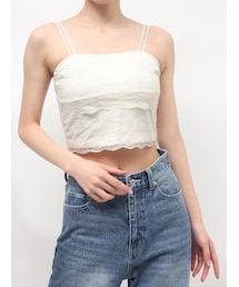 MERCURYDUO | 【MERCURYDUO×AMPHI】カップ付きレースベアトップ(Tシャツ/カットソー)