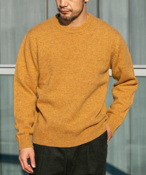 URBAN RESEARCH ROSSO（アーバンリサーチロッソ）の「『XLサイズあり』シェットランドウールクルーネックニット（ニット/セーター・メンズ・NAVY/BLACK/GRAY/GREIGE/KHAKI/GREEN/WHITE/ROYAL BLUE/INDIGO/MASTARD/WINE/LAVENDER・S/M/L/XL）」の11枚目の写真