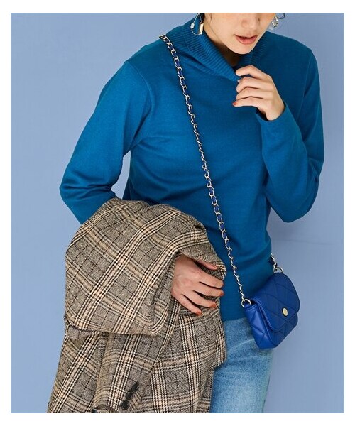 nissen（ニッセン）の「大きいサイズ 優しい肌触りの定番タートルネックセーター（ニット/セーター・レディース・オフホワイト/杢グレー/黒/コバルトブルー/セルリアンブルー/モカ/パープル・L/LL/3L/4L/5L/6L/8L/10L）」の5枚目の写真