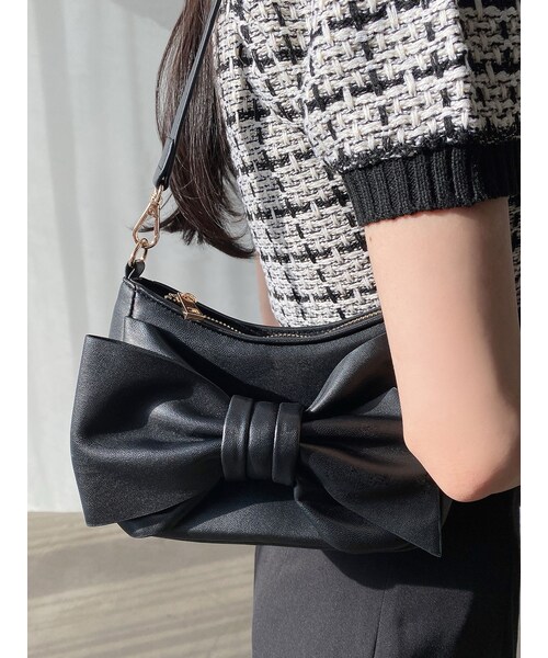 RESEXXY（リゼクシー）の「リボンモチーフバッグ（ショルダーバッグ・レディース・アイボリー/ブラック・F）」の6枚目の写真