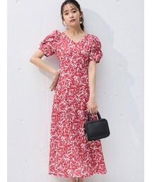 MERCURYDUO | フラワーパフスリーブワンピース(ワンピース)