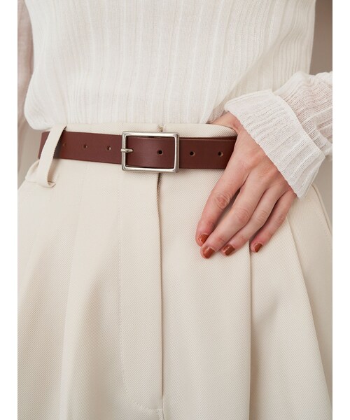 ELENDEEK（エレンディーク）の「SQUARE BUCKLE BELT（ベルト・レディース・ブラック/ブラウン・F）」の2枚目の写真
