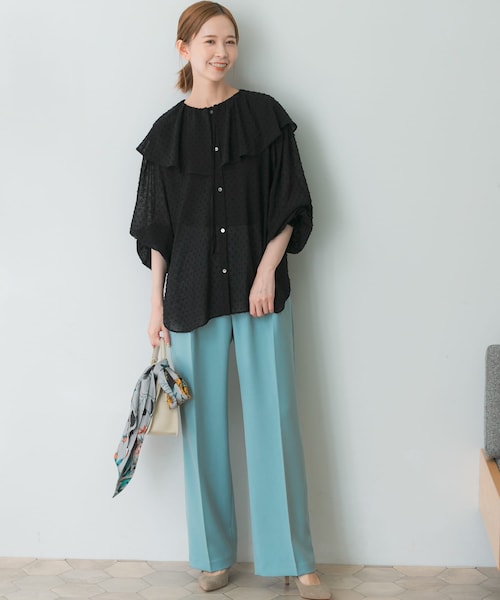 URBAN RESEARCH ROSSO（アーバンリサーチロッソ）の「ジャガードケープブラウス（シャツ/ブラウス・レディース・off/camel/black・FREE）」の18枚目の写真