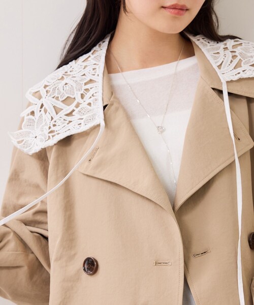 VIS(ビス)の「レース付け衿(バンダナ/スカーフ・レディース・オフホワイト・F)」の2枚目の写真