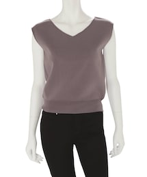 MERCURYDUO | ウォッシャブル総針ノースリーブネックレス付ニット(ニット/セーター)