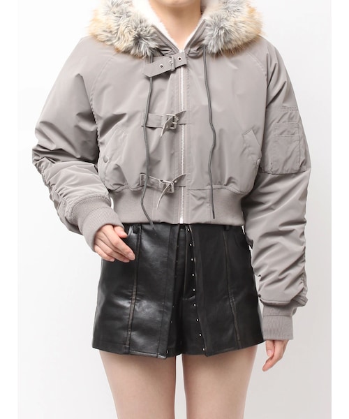 VOLUME ECO FURベルトショートブルゾン