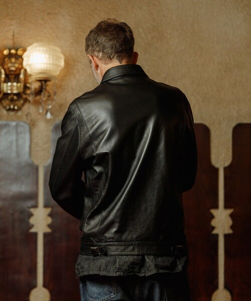 ADAM ET ROPE'（アダムエロペ）の「【James Grose 別注】MANILA JK SHEEP BLACK（ライダースジャケット・メンズ・ブラック・L/M/XL）」の9枚目の写真