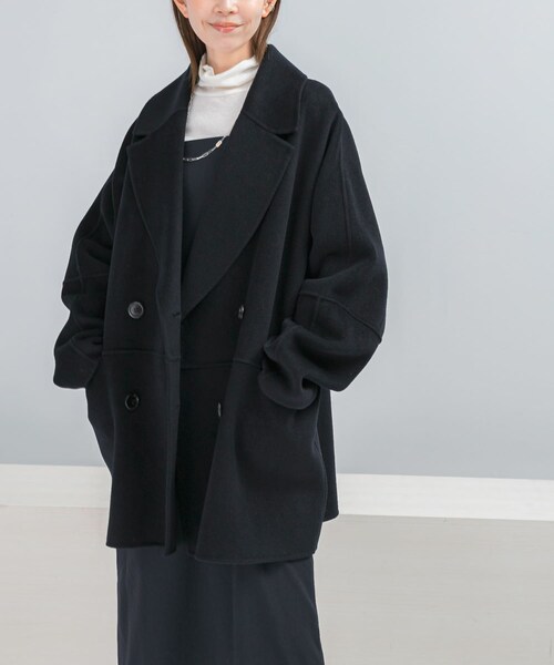 URBAN RESEARCH ROSSO（アーバンリサーチロッソ）の「『一部別注カラー』YENN　DOUBLE FACE PEA COAT（その他アウター・レディース・別注DNAVY/BROWN/CHARCOAL・FREE）」の15枚目の写真