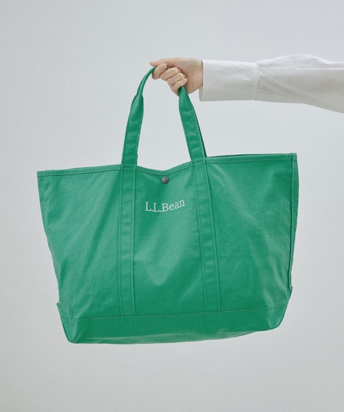 ADAM ET ROPE'(アダムエロペ)の「【雑誌掲載】【公式サイト限定】【L.L.Bean for SALON】別注Grocery Tote(トートバッグ・レディース・グリーン/ブルー/サックス/ピンク/イエロー・F)」の1枚目の写真