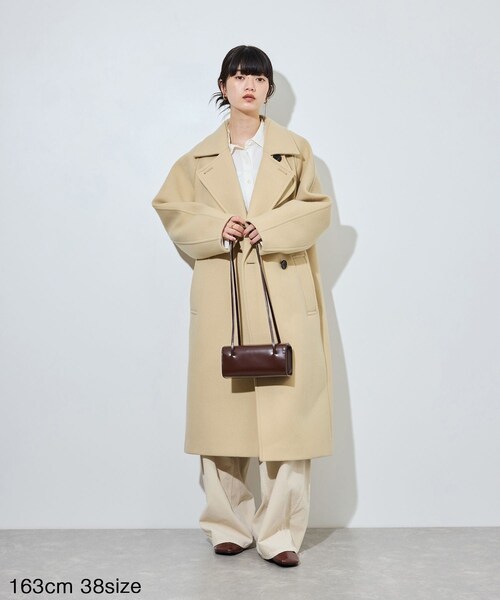ADAM ET ROPE'(アダムエロペ)の「【定番】ウールボンディングラグランロングコート(ステンカラーコート・レディース・ブラック/ダークブラウン/ブラウン/キャメル/ベージュ・36/38)」の16枚目の写真