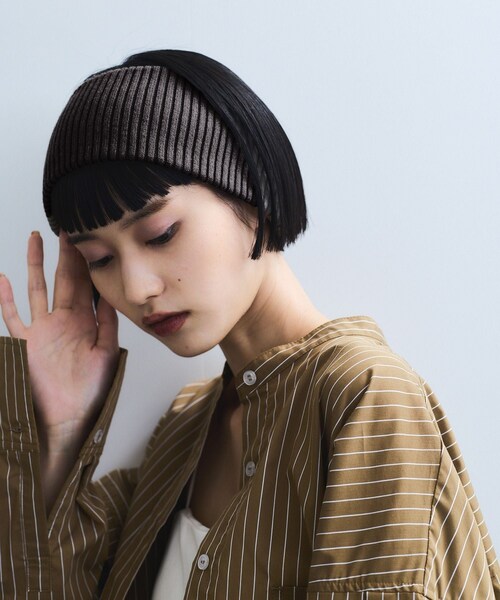 ADAM ET ROPE'（アダムエロペ）の「【WEB限定】ボリュームニットターバン（ヘアバンド・レディース・ブラック/チャコール/カーキ系/パープル・F）」の5枚目の写真