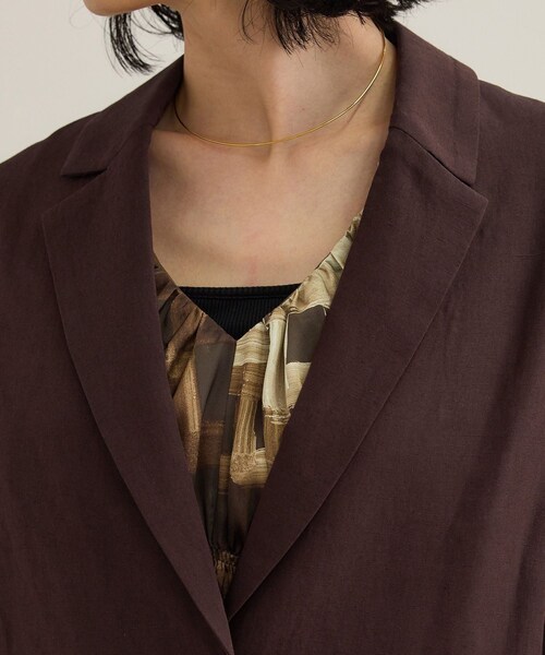 ROPE'（ロペ）の「レーヨンリネン ライトジャケット【セットアップパンツ・ワンピース対応】（テーラードジャケット・レディース・ブラウン/ネイビー・36/38）」の20枚目の写真