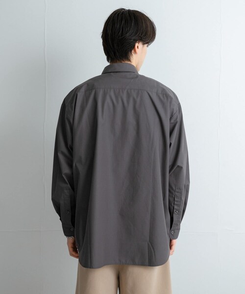 SENSE OF PLACE by URBAN RESEARCH（センスオブプレイスバイアーバンリサーチ）の「『ユニセックス』ブロードレギュラーカラールーズシャツ（シャツ/ブラウス・メンズ・CHARCOAL/MINT/L.BLU×NVY/NVY×SAX・M/L）」の21枚目の写真