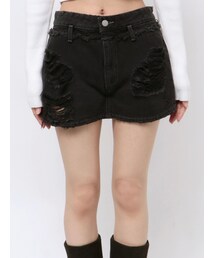 EMODA | レイヤーリップドデニムミニスカート(スカート)