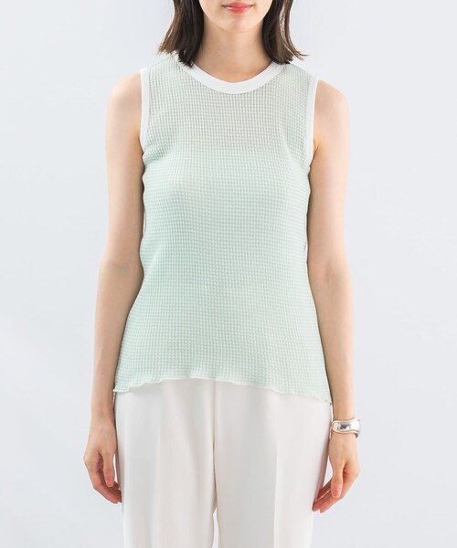 URBAN RESEARCH ROSSO（アーバンリサーチロッソ）の「CaRouseLamBRa　NO-SLEEVE PACK WHITE BORDER（タンクトップ・レディース・WHITEGREEN/WHITELATTE/WHITEGRAPE・OS）」の9枚目の写真
