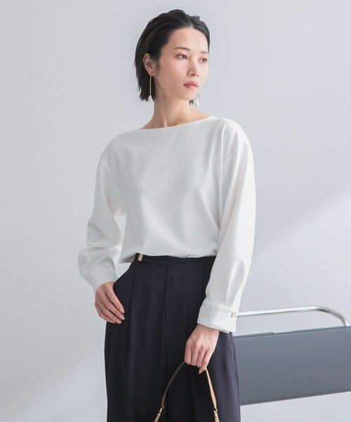 URBAN RESEARCH ROSSO（アーバンリサーチロッソ）の「ストレッチジョーゼットブラウス（シャツ/ブラウス・レディース・WHITE/GREIGE/NAVY・Free）」の8枚目の写真