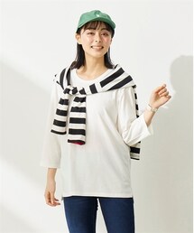 nissen | 大きいサイズ綿100％汗染みしにくいクルーネック７分袖Ｔシャツ(Tシャツ/カットソー)