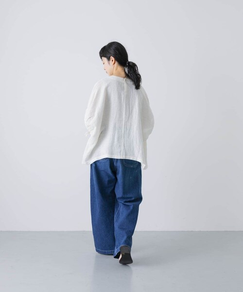 かぐれ（カグレ）の「パナマギャザースリーブプルオーバー（その他トップス・レディース・IVORY/NAVY・FREE）」の11枚目の写真