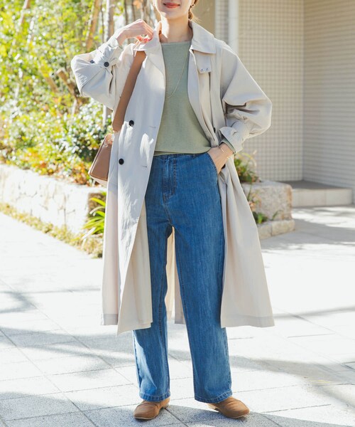 URBAN RESEARCH DOORS（アーバンリサーチドアーズ）の「袖ボリュームスタンドコート（ステンカラーコート・レディース・L.BEIGE/BEIGE・Free）」の4枚目の写真