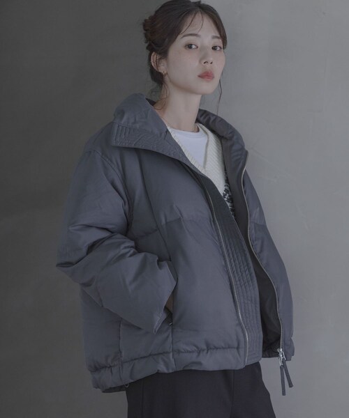 URBAN RESEARCH Sonny Label（アーバンリサーチサニーレーベル）の「ダブルジップスタンドダウンジャケット（その他アウター・レディース・ブラック/ライトグレー/チャコール・Free）」の3枚目の写真
