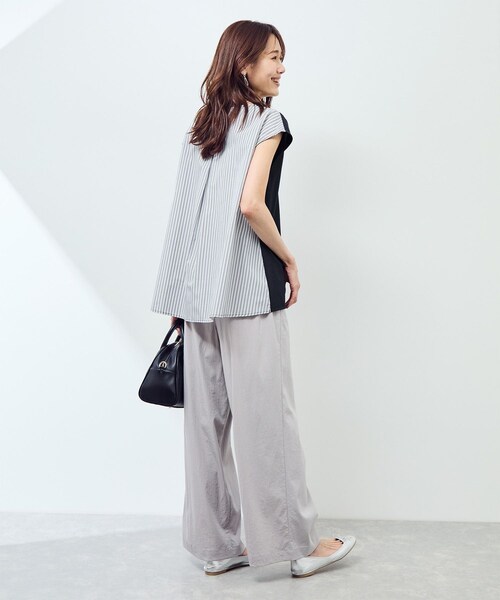 ROPE' PICNIC(ロペピクニック)の「ストライプドッキングフレンチスリーブプルオーバー(Tシャツ/カットソー・レディース・ホワイト系/ネイビー・38)」の20枚目の写真