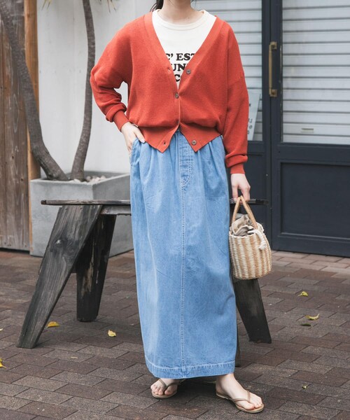 URBAN RESEARCH DOORS（アーバンリサーチドアーズ）の「FORK&SPOON　綿麻デニムスカート（デニムスカート・レディース・USED/ONEWASH・1/2）」の18枚目の写真