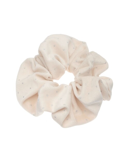 RESEXXY（リゼクシー）の「ポイントストーンベロアシュシュ（シュシュ・レディース・アイボリー/ブラック/ピンク・F）」の2枚目の写真