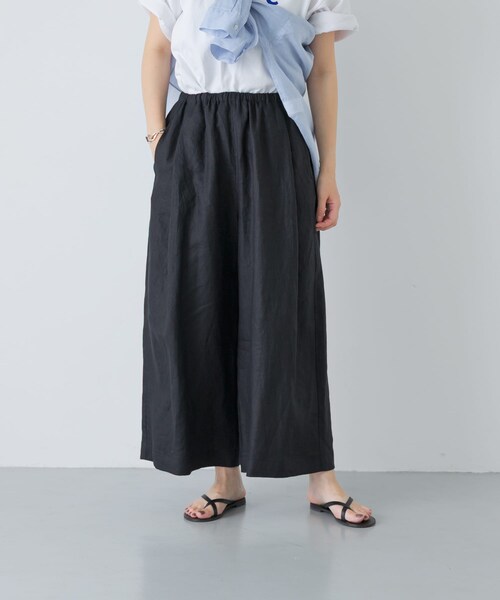 かぐれ（カグレ）の「カラーリネンクロップドパンツ（その他パンツ・レディース・BLACK/BEIGE/BLUE/RED・Free）」の11枚目の写真