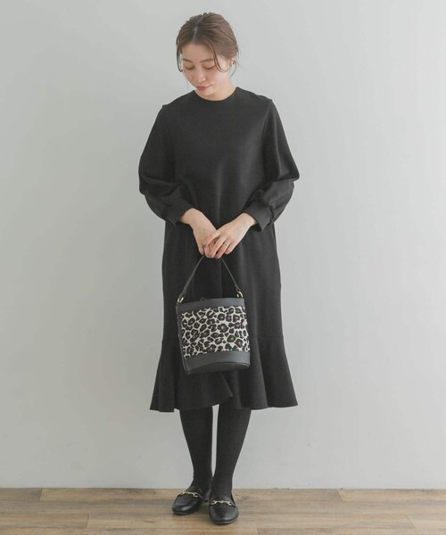 URBAN RESEARCH ROSSO（アーバンリサーチロッソ）の「『40サイズ/高身長向けも展開』F by ROSSO　裾フレアワンピース（ワンピース・レディース・L/BEIGE/BLACK/CHARCOAL/MARRON・38/40）」の12枚目の写真