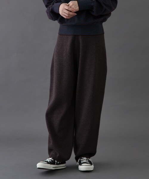 URBAN RESEARCH DOORS(アーバンリサーチドアーズ)の「FORK&SPOON コットンウールニットパンツ(その他パンツ・レディース・CHARCOAL/BROWN・1/2)」の2枚目の写真