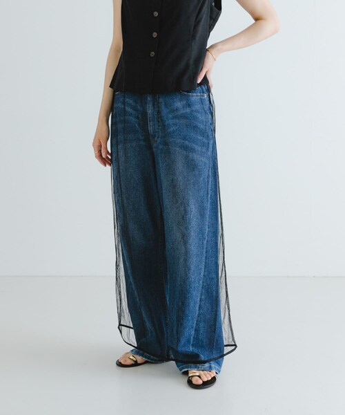 URBAN RESEARCH（アーバンリサーチ）の「AMOMENTO　SHEER LACE LONG SKIRT（スカート・レディース・BLACK/WHITE・0）」の9枚目の写真