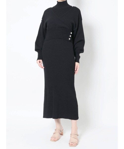 カシュクールニットセットワンピース
