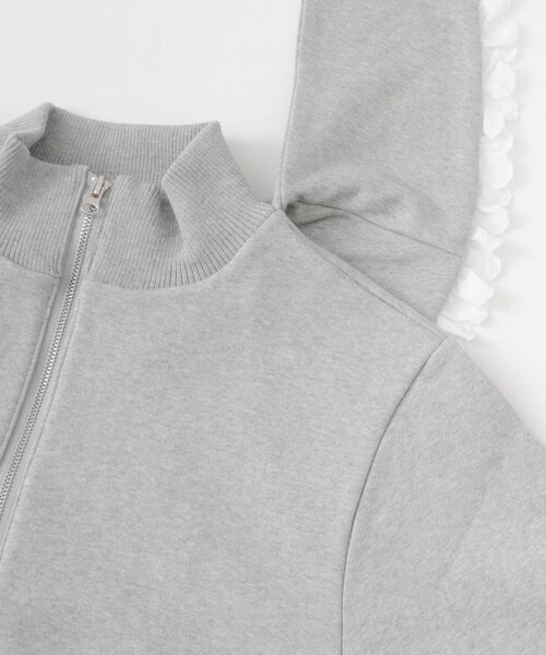 SENSE OF PLACE by URBAN RESEARCH(センスオブプレイスバイアーバンリサーチ)の「VITALSIGN LaceCapeLogoZip-Up(スウェット・レディース・Grey/Black・one)」の7枚目の写真