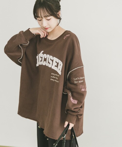ITEMS URBANRESEARCH（アイテムズ アーバンリサーチ）の「裏起毛刺繍ロゴスウェット（スウェット・レディース・OML/BRN/L.PNK・FREE）」の15枚目の写真