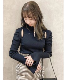 dazzlin | ショルダーカットボタンニットトップス(ニット/セーター)