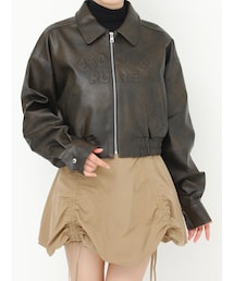 CALNAMUR | ヴィンテージフェイクレザーブルゾン(ブルゾン)