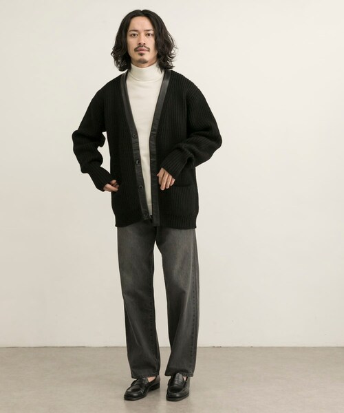 URBAN RESEARCH(アーバンリサーチ)の「COSEI 5G両畦 CARDIGAN(カーディガン/ボレロ・メンズ・BLACK/BROWN・2/3)」の7枚目の写真