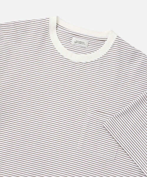 Saturdays NYC(サタデーズ ニューヨークシティ )の「Randall Stripe Relaxed SS Tee(Tシャツ/カットソー・レディース・ブラック/オフホワイト/オリーブ・L/M/S/XL)」の16枚目の写真