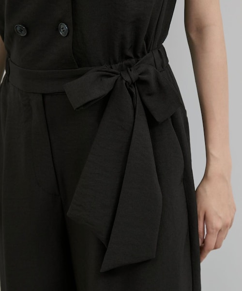 VIS（ビス）の「エアタン加工リラックスロンパース（サロペット/オーバーオール・レディース・ブラック/ベージュ系・F）」の18枚目の写真