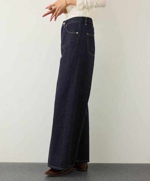 ROPE'(ロペ)の「【KUROKI(クロキ)】センタープレスイージーワイドデニムパンツ/イージーケア・セットアップ対応(デニムパンツ・レディース・ネイビー/ブルー系・36/38)」の21枚目の写真