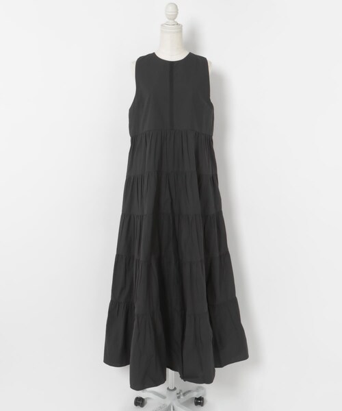 THE GOODLAND MARKET（ザグッドランドマーケット）の「FANAKA　Poplin tiered dress（ワンピース・レディース・58BRN/BLACK/024BLU・FREE）」の5枚目の写真
