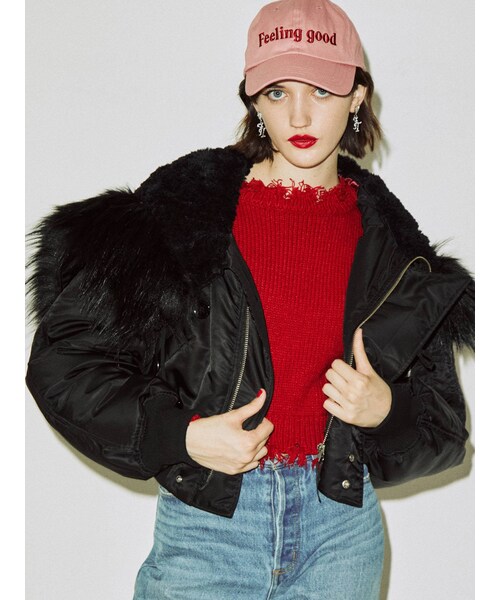 jouetie（ジュエティ）の「ショートN2B（その他アウター・レディース・ブラック/カーキ/ベージュ/パープル・M）」の8枚目の写真