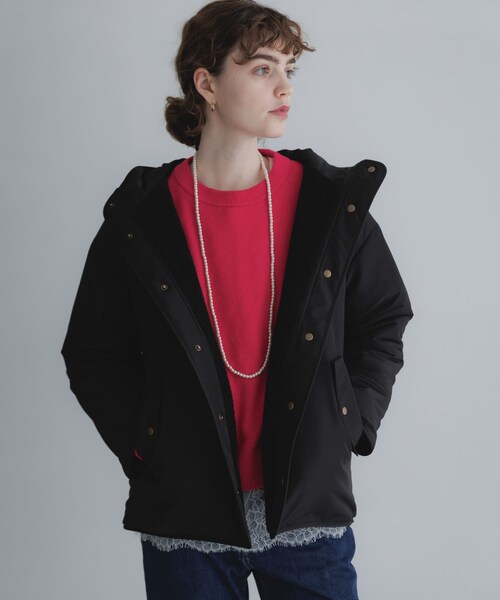 URBAN RESEARCH Sonny Label（アーバンリサーチサニーレーベル）の「リバーシブルボア撥水ショートコート（その他アウター・レディース・アイボリー/ブラック/チャコール・Free）」の16枚目の写真