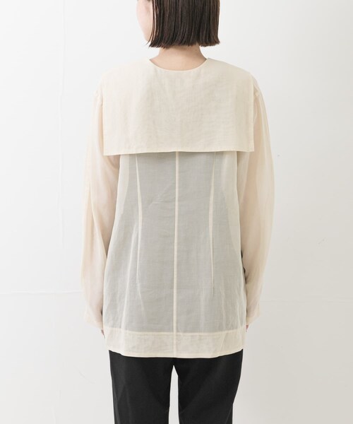 URBAN RESEARCH(アーバンリサーチ)の「new basic SHEER VOILE SAILOR SHIRTS(シャツ/ブラウス・レディース・BLACK/IVORY・Free)」の4枚目の写真
