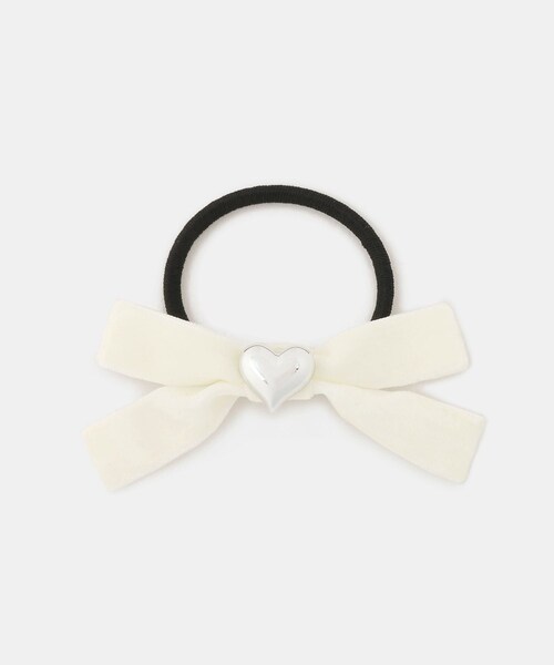 ROPE' PICNIC(ロペピクニック)の「【KIDS/キッズ】ベロアリボンゴム(ヘアゴム・キッズ・ブラック/キナリ・F)」の1枚目の写真