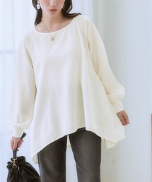 nissen | カットジョーゼットラグランスリーブオーバーサイズトップス(Tシャツ/カットソー)